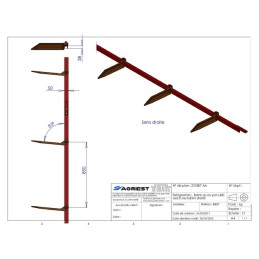 BARRE CPLTE PALETTES TS LES 0.85M LG420D (bar rre 2 6m)