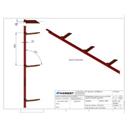 BARRE CPLTE PALETTES TS LES 0.85M LG420G (bar rre 2 6m)