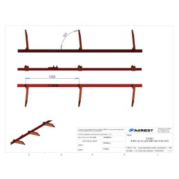 BARRE CPLTE PALETTES TS LES M LG 480 D (barre e 3m)