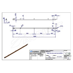 BARRE NUE 50X38 AXES Ø18 TOUS LES 0.85 M  (ba rre de 2 6m)