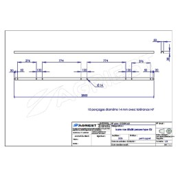 BARRE NUE 50X38 PERCEE TYPE CU (barre de 2,8m m)
