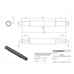 ARBRE DE COMMANDE RA MPE LG 333 236A