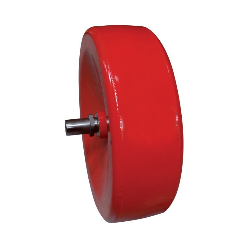 ROUE TOLE 480X150X3 LISSE TRELLEBORG AVEC AXE