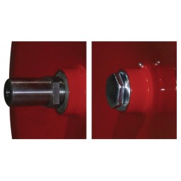 ROUE TOLE 480X150X3 LISSE TRELLEBORG AVEC AXE