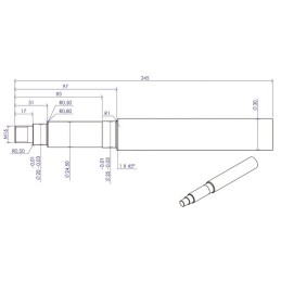AXE POUR ROUE 15.600 X6-16.650X8-18.850X8