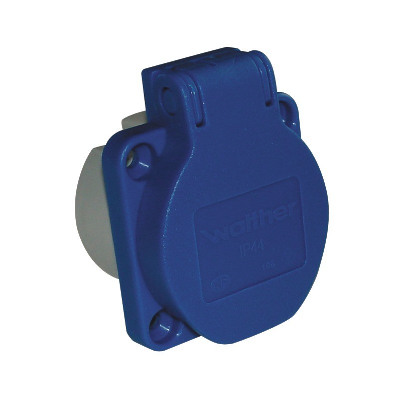 SOCLE DE TABLEAU 2P+T 10/16A 250V BLEU+OBTURATEUR