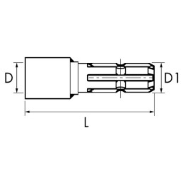MANCHON PROLONGATEUR A SOUDER MALE 6C 1''3/8 FEMELLE Ø 25MM