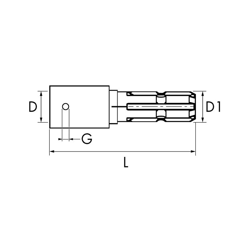 MANCHON PROLONGATEUR MALE 6C 1''3/8 FEMELLE Ø 20MM VIS POINTEAU