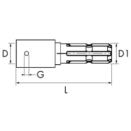 MANCHON PROLONGATEUR MALE 6C 1''3/8 FEMELLE Ø 25MM VIS POINTEAU