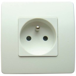 PRISE 2 POLES + TERRE 16A VENUS BLANC