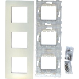 PLAQUE TRIPLE BLANC MAT-SIMPLEA 3 SUPPORTS + GRIFFES