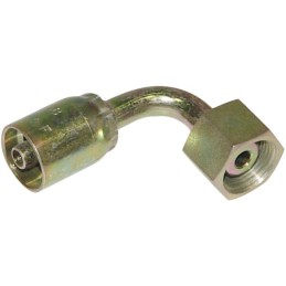 EMBOUT A SERTIR FEMELLE 5/16" CONE 24° COUDE 90° FILETAGE 18X150MM