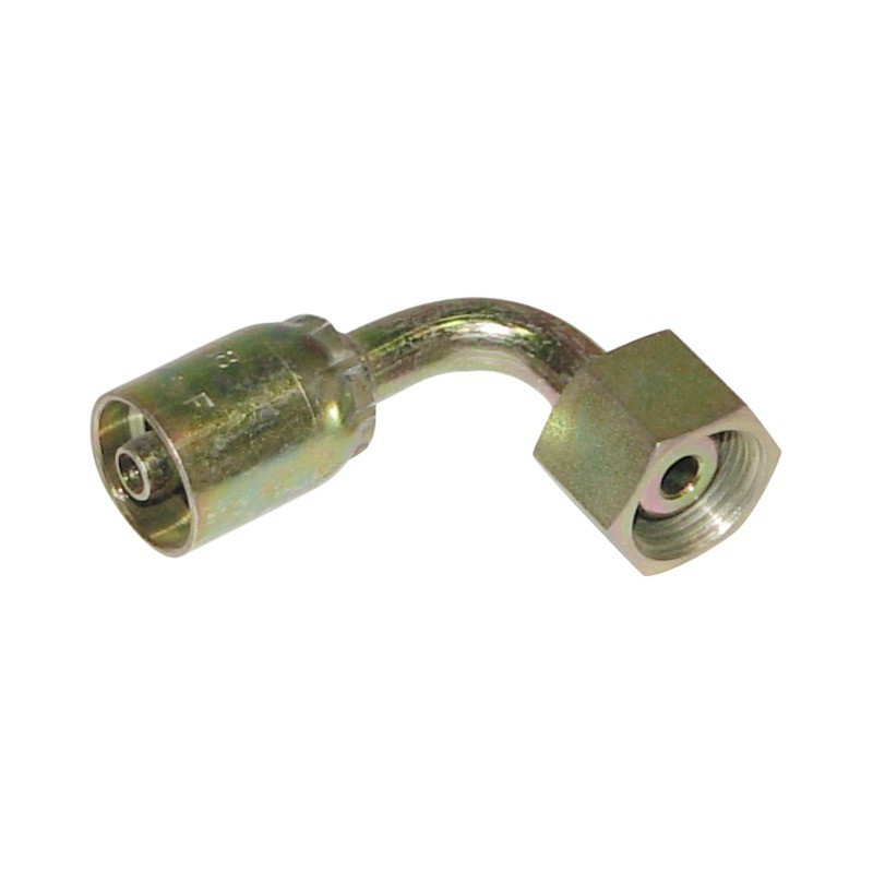 EMBOUT A SERTIR FEMELLE 1/2" CONE 24° COUDE 90° FILETAGE 22X150MM