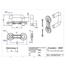 ATTACHE 12X42  A PLAQUE FORGEE A GOUPILLE