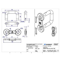 ATTACHE 14X50  A PLAQUE FORGEE
