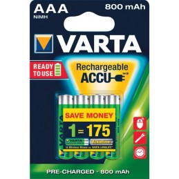 PILE RECHARGEABLE LR03 (800mah) BLISTER DE 4 VARTA