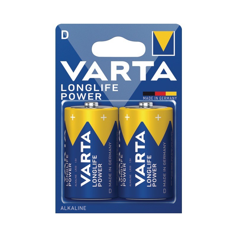 PILE ALCALINE 1,5V/LR20 LONGLIFE BLISTER DE 2 VARTA