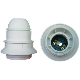 DOUILLE E27 THERMOPLASTIQUE SIMPLE BAGUE BLANC