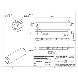 BAGUE ADAPTATION PR DENT Ø50 PERCEE Ø17.5 LG2