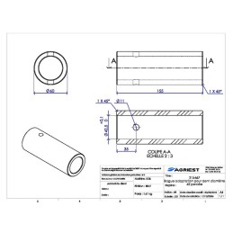 BAGUE ADAPTATION PR DENT Ø42 PERCEE Ø11 LG155