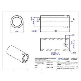 BAGUE ADAPTATION PR DENT Ø45 PERCEE Ø18 LG150