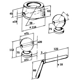 SUPPORT DE FERMETURE  A BOULE