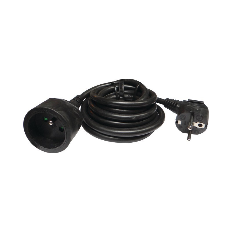 RALLONGE PROLONGATEUR ELECTRIQUE HO5VVF 3G1,5 2P+T MALE FEMELLE 16A NOIR 3M