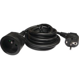 RALLONGE PROLONGATEUR ELECTRIQUE HO5VVF 3G1,5 2P+T MALE FEMELLE 16A NOIR 5M