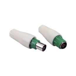 FICHES TV 1 MALE+1 FEMELLE D9,5MM DROITE