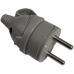 FICHE MALE ANNEAU+ERGOT-16A 2P + T- GRIS