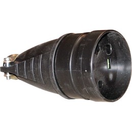 FICHE F 20A CAOUTCHOUC 3P+T SORTIE DROITE