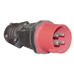 FICHE M DROITE 3P+T 16A CAOUTCHOUC      HYPRA