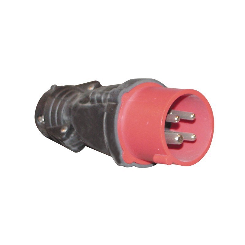 FICHE M DROITE 3P+T 16A CAOUTCHOUC      HYPRA