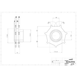 NOIX 12X36 7 EMP MECANO Ø 65 ETROITE TYPE LUC