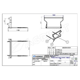 PIC'BAL EURO AVEC 2 DENTS 1100X36 CC GRIS