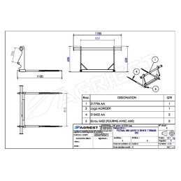 PIC'BAL MX AVEC 2 DENTS 1100X36 CC GRIS
