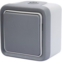 INTERRUPTEUR VA ET VIENT ETANCHE 10A 250V PLEXO GRIS COMPLET IP55 LEGRAND BLISTER