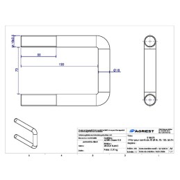 ETRIER POUR CARRE DE 70  Ø18.73.120.55 ZN