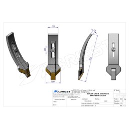 SOC DE CHISEL 330X70X15EA45-85 Ø12 CARB