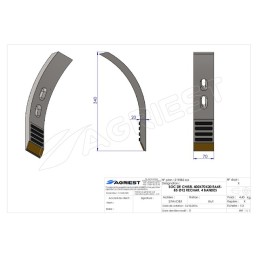 SOC DE CHISEL 400X70X20 EA45-85 Ø12 RECHAR. 4 4 BANDES