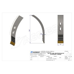 SOC DE CHISEL 400X70X20 EA45-85 Ø14 RECHAR. 4 4 BANDES