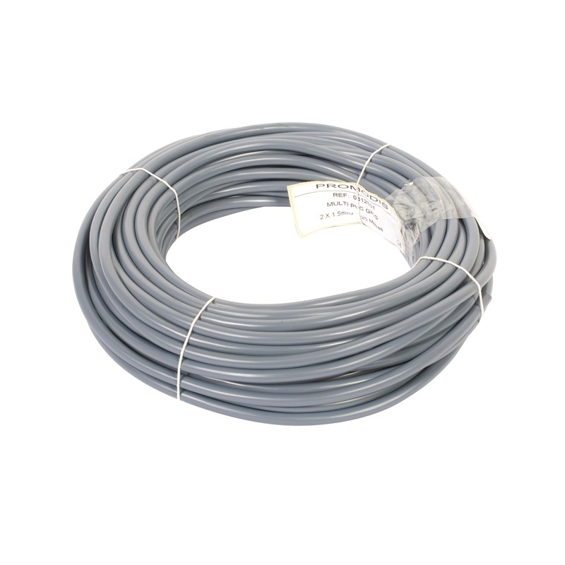 CABLE MULTICONDUCTEUR GRIS 2X1,5mm² ROULEAU DE 25M