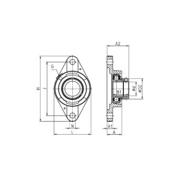 PALIER AUTO-ALIGNEUR OVALE FONTE FYTB 508 M SKF