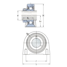 PALIER SEMELLE FILETEE FONTE SYF 25 FM SKF