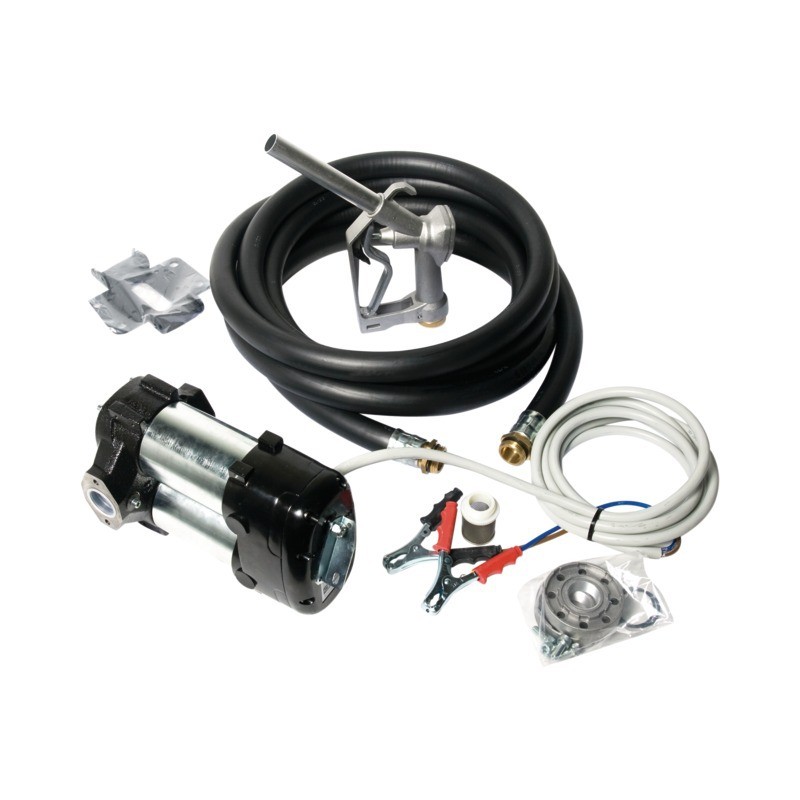 KIT POMPE TRANSFERT GASOIL 85L/MN 12V PISTOLET MANUEL PIUSI