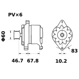 ALTERNATEUR 14V 70A IA0536 REMPLACE IA0476 IA0768