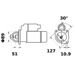 DEMARREUR 12V 3KW Z9 IS0412