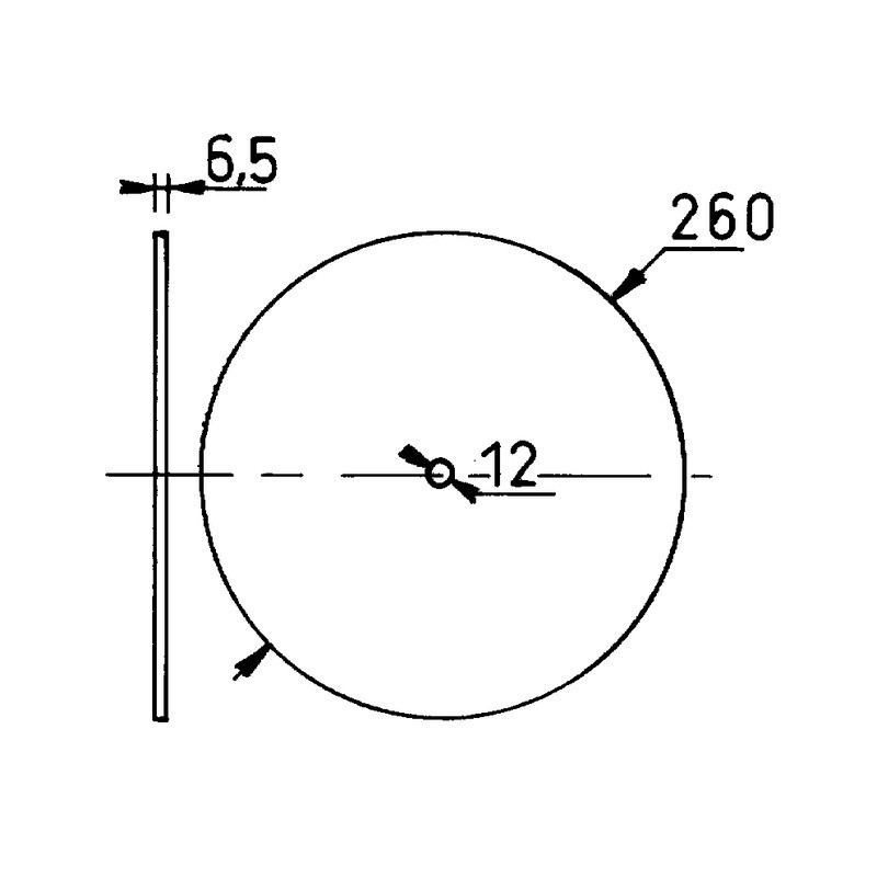 DIAPHRAGME NU POMPE A EAU MANUELLE Ø 260 MM