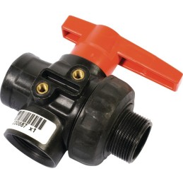 VANNE À BILLE 3V PP G1"1/4MF-LL(PC)