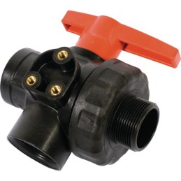 VANNE À BILLE 3V PP G1"1/2MF-LL(PC)